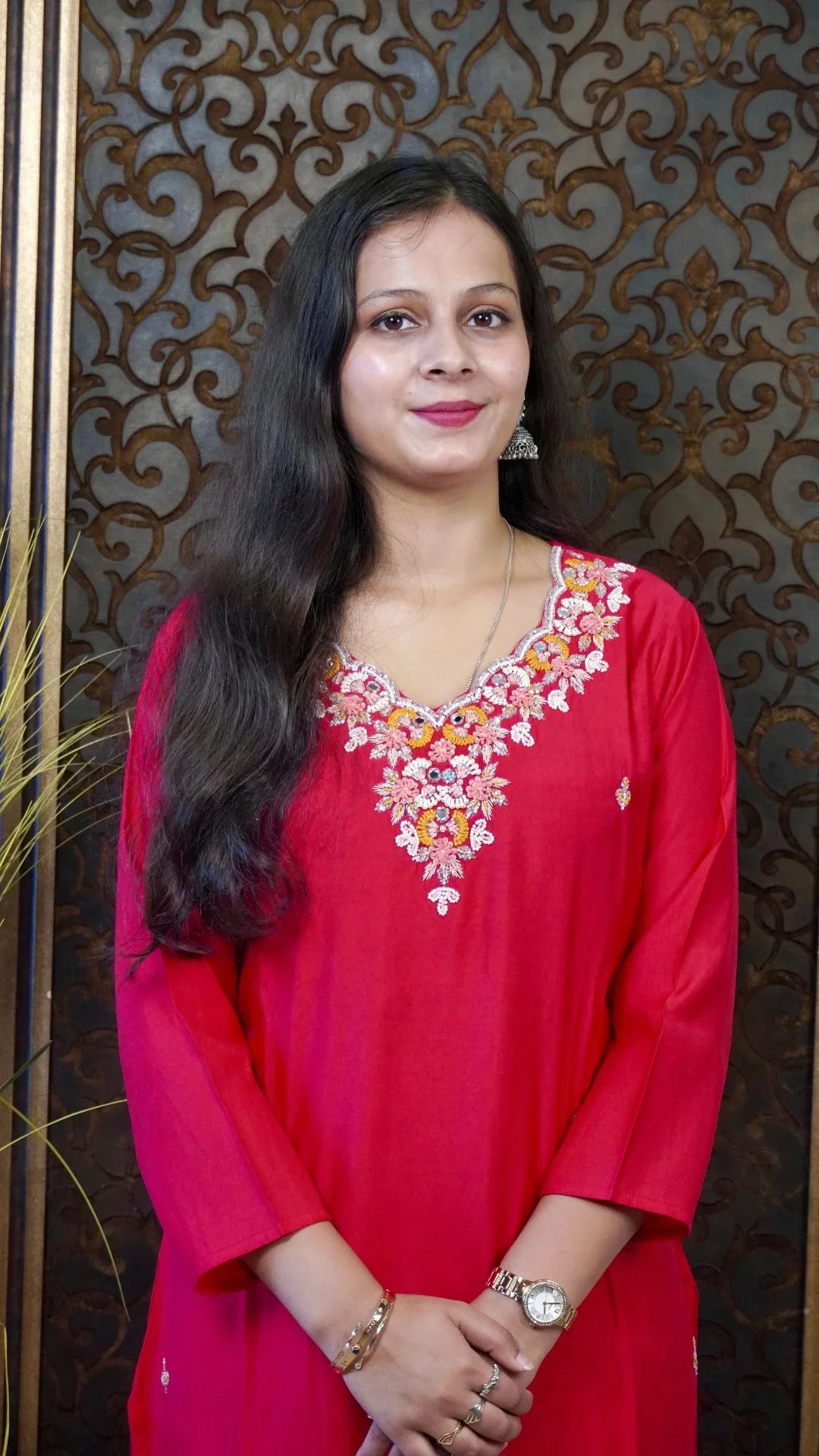 Magenta Silk Heavy Dupatta Set – Vibrant Harmony in Elegant Coordination