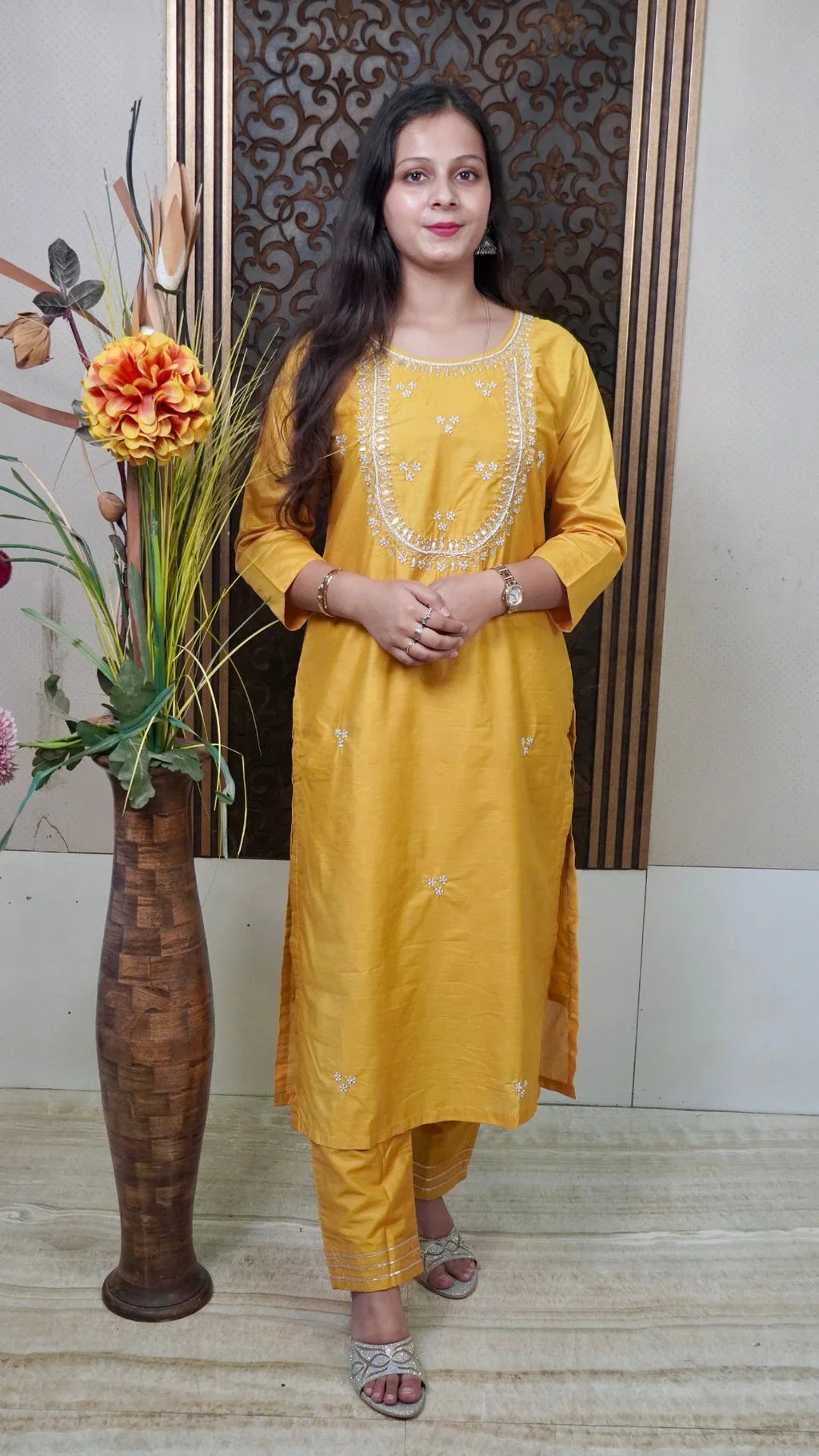Yellow Heavy organza Dupatta Set– Bold Radiance in Luxurious Silk