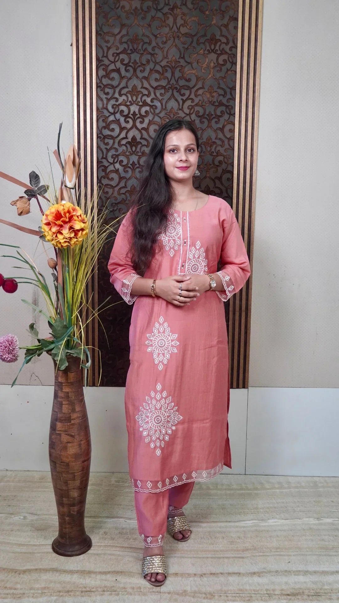 Rust Embroidery Organza Dupatta Set – Elegant Organza with Intricate Embroidery
