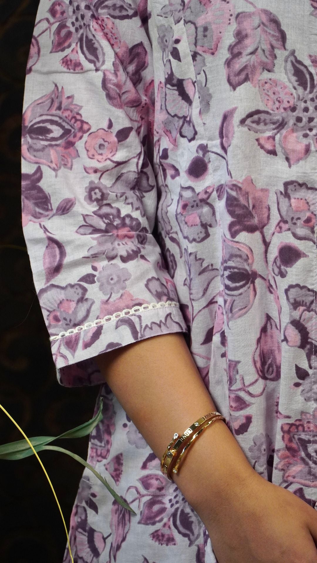 Lavender Printed Cotton Co-Ord Set – Soft Floral Comfort