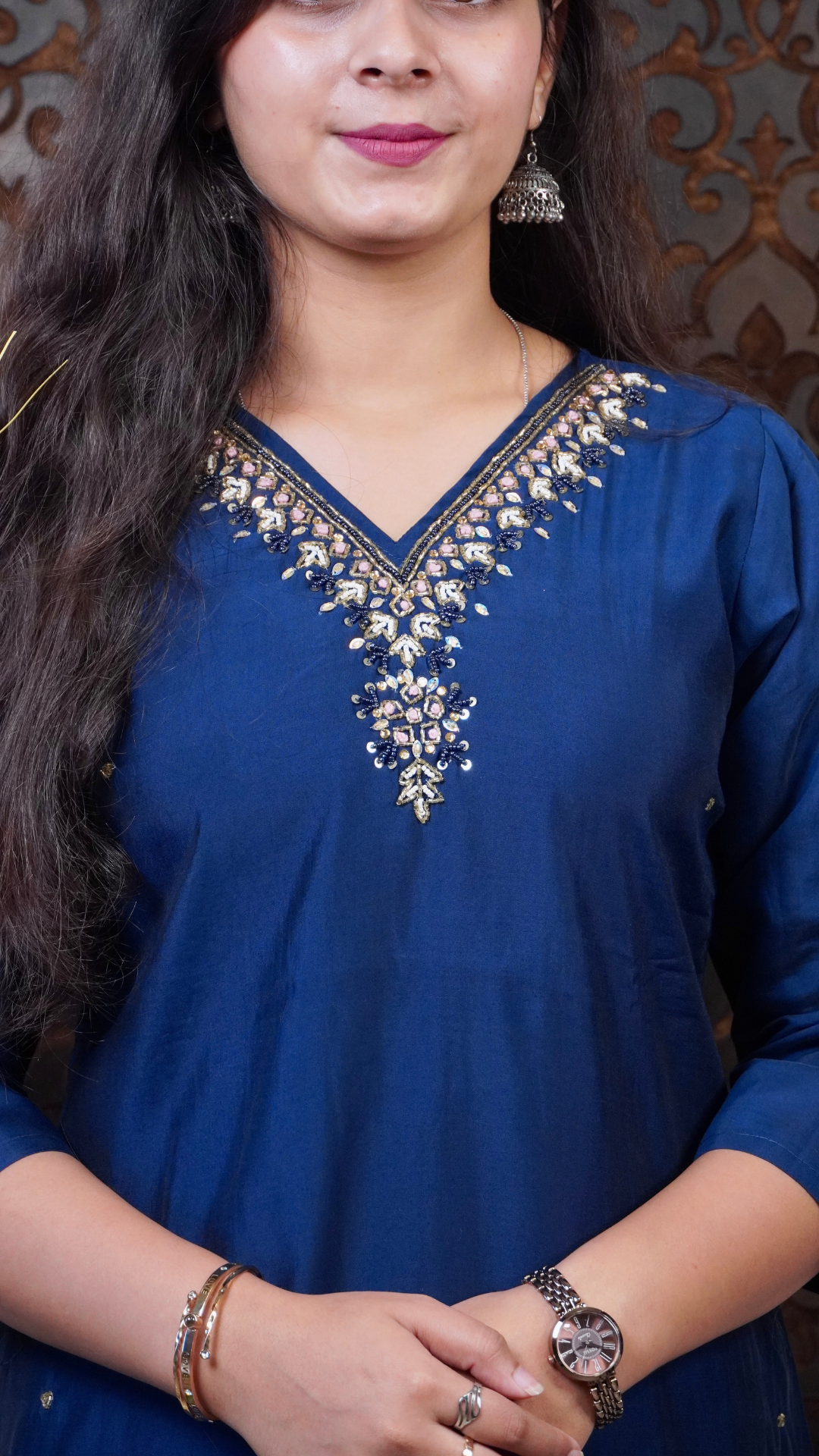 Royal Blue Heavy Silk Dupatta – Luxe Elegance with Regal Flair