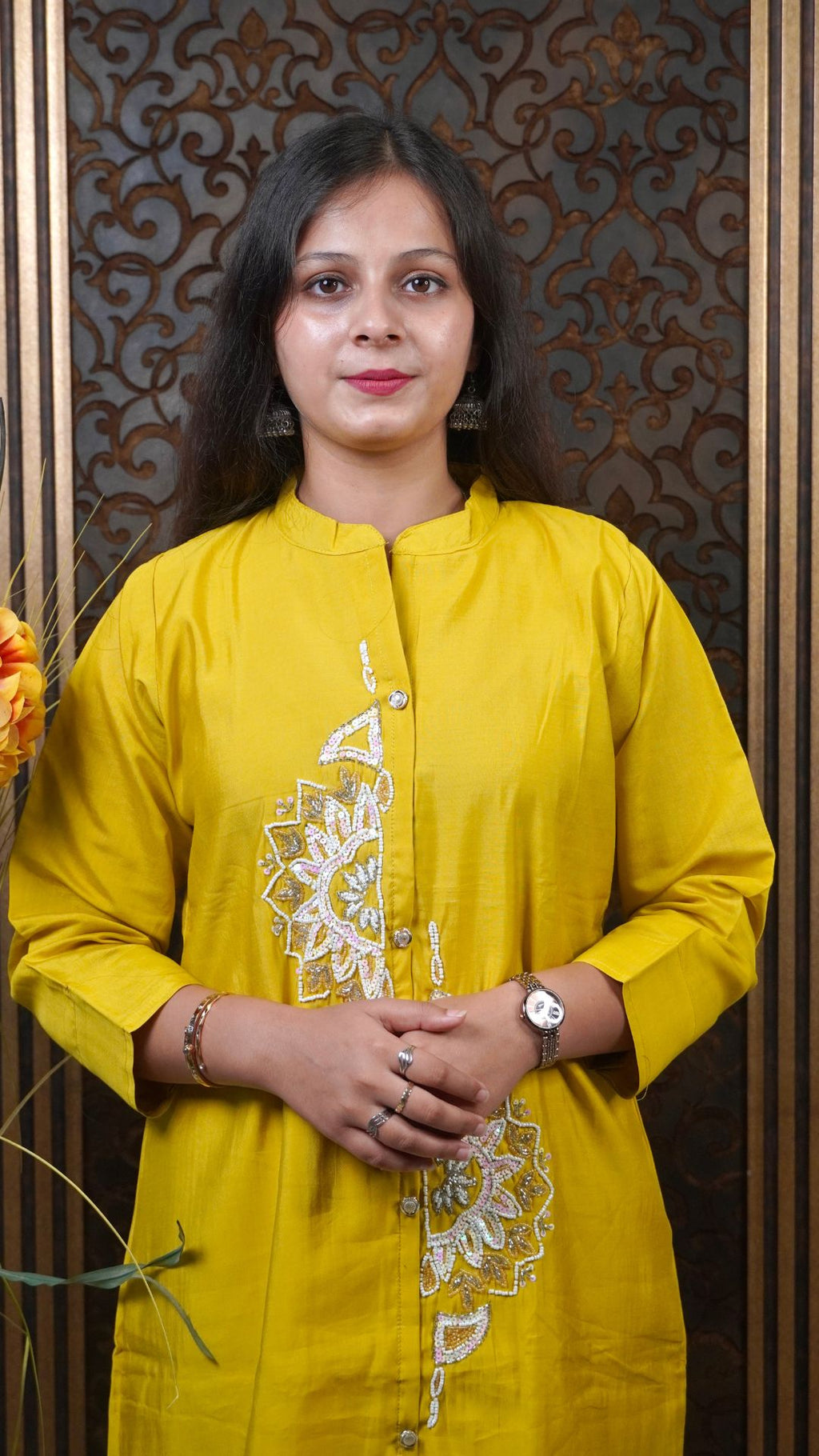 Marigold Yellow Heavy Silk Co-Ord Set – Bold Elegance Meets Luxe Comfort