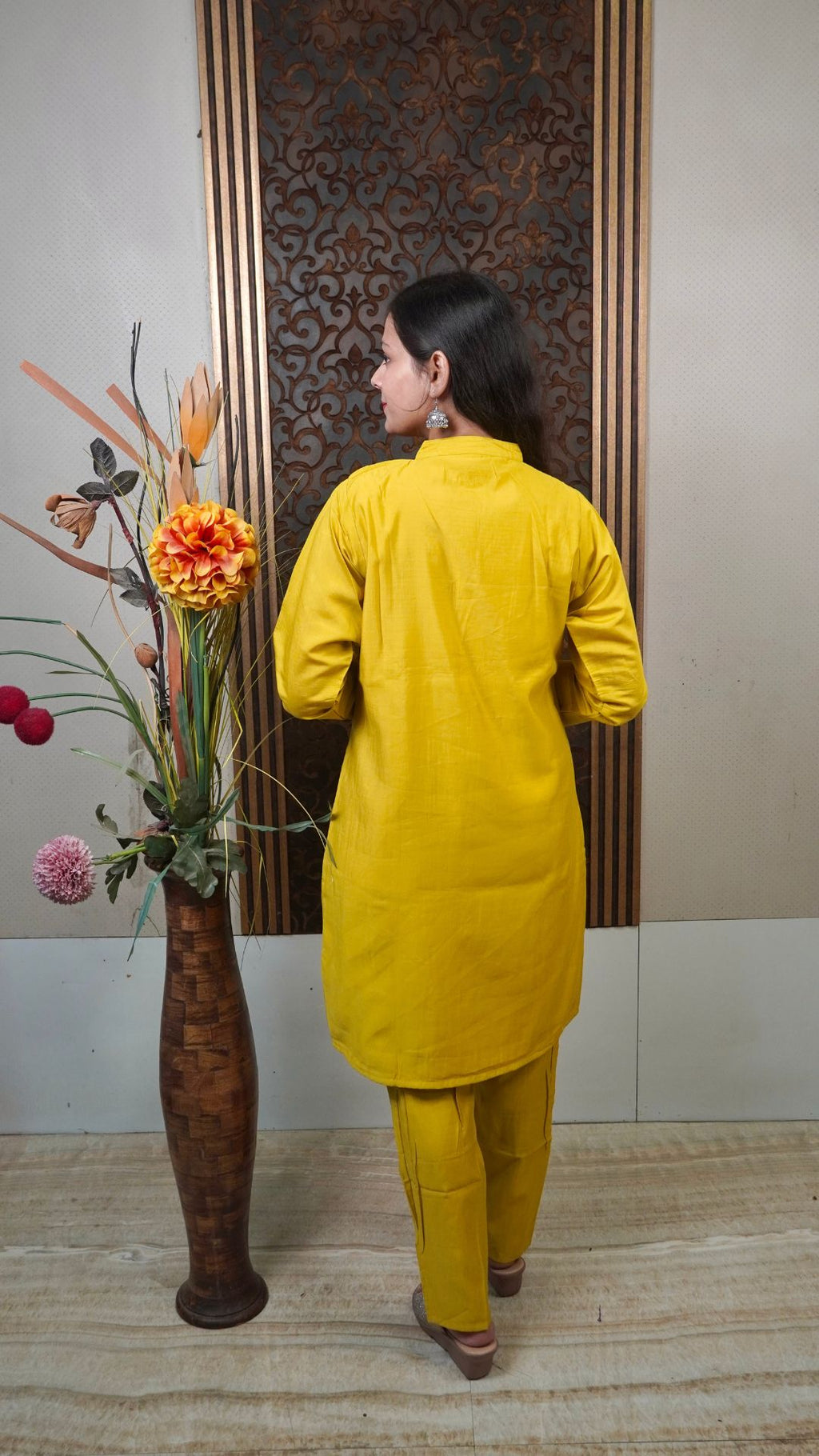 Marigold Yellow Heavy Silk Co-Ord Set – Bold Elegance Meets Luxe Comfort