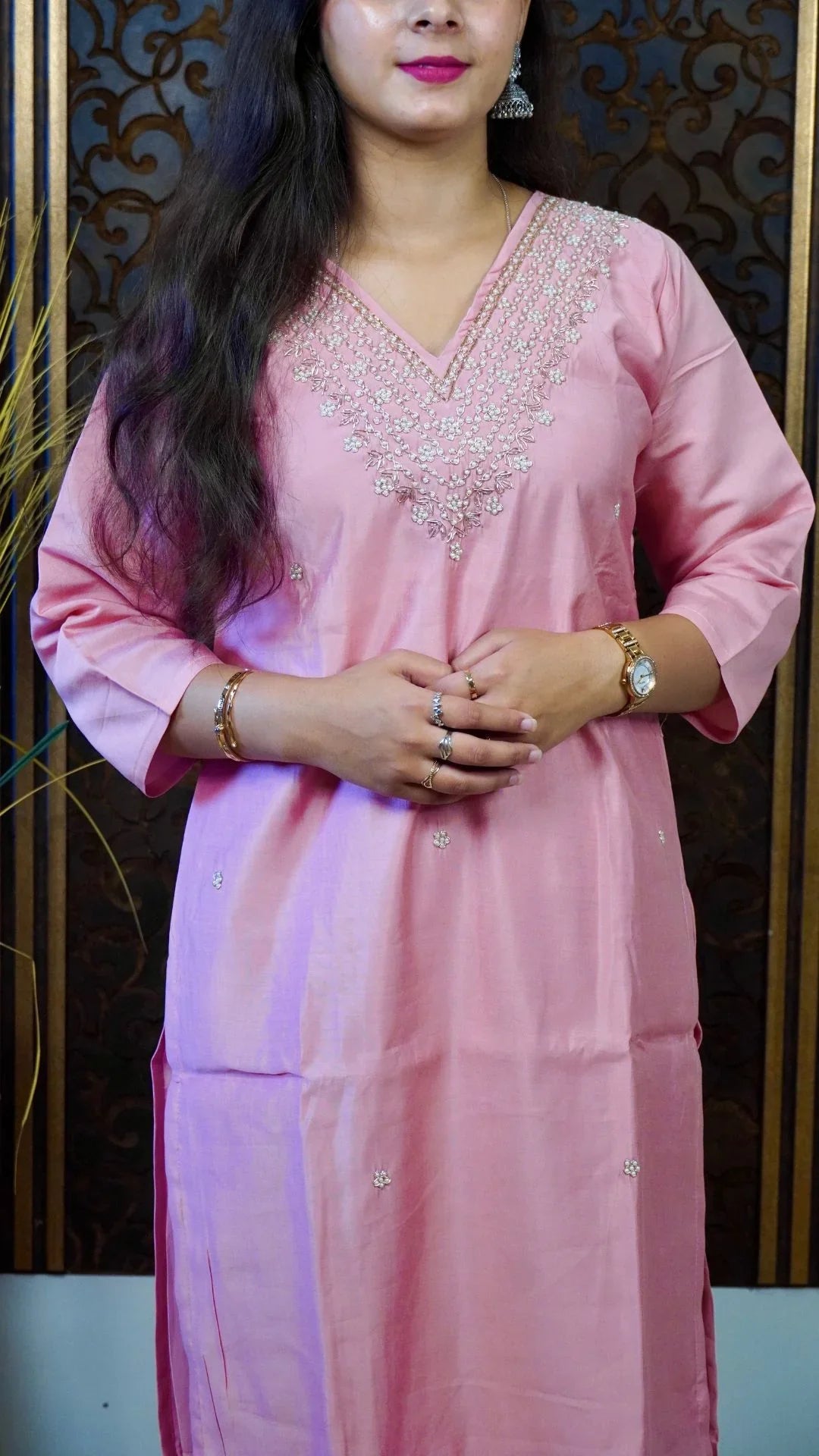 Baby Pink Heavy Silk Dupatta – Soft Pastel Elegance in Luxe Silk