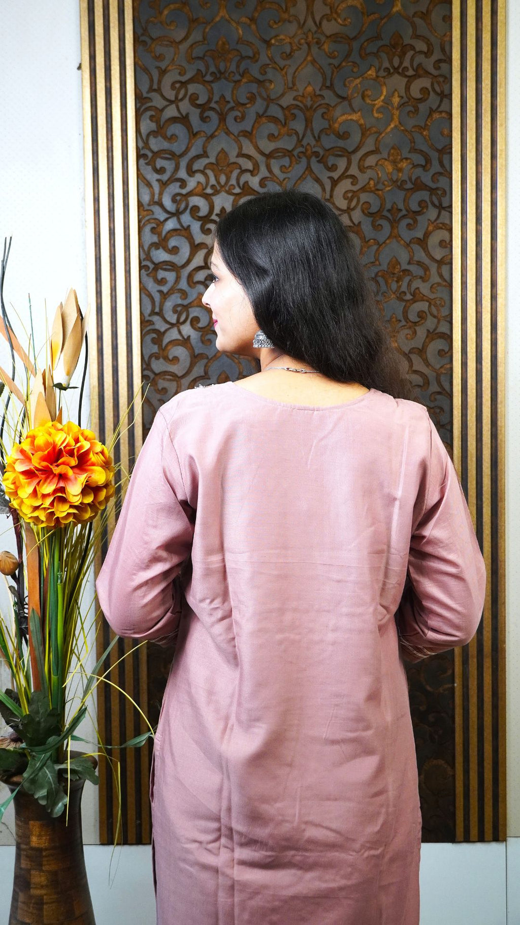 Mauve Heavy Silk printed Dupatta set – Soft Royalty in Luxurious Silk
