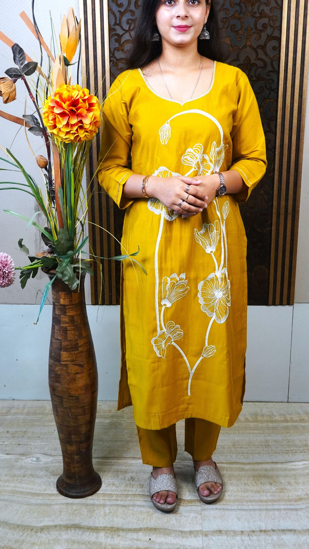Mustard Heavy Silk Dupatta set – Radiant Elegance in Lush Silk
