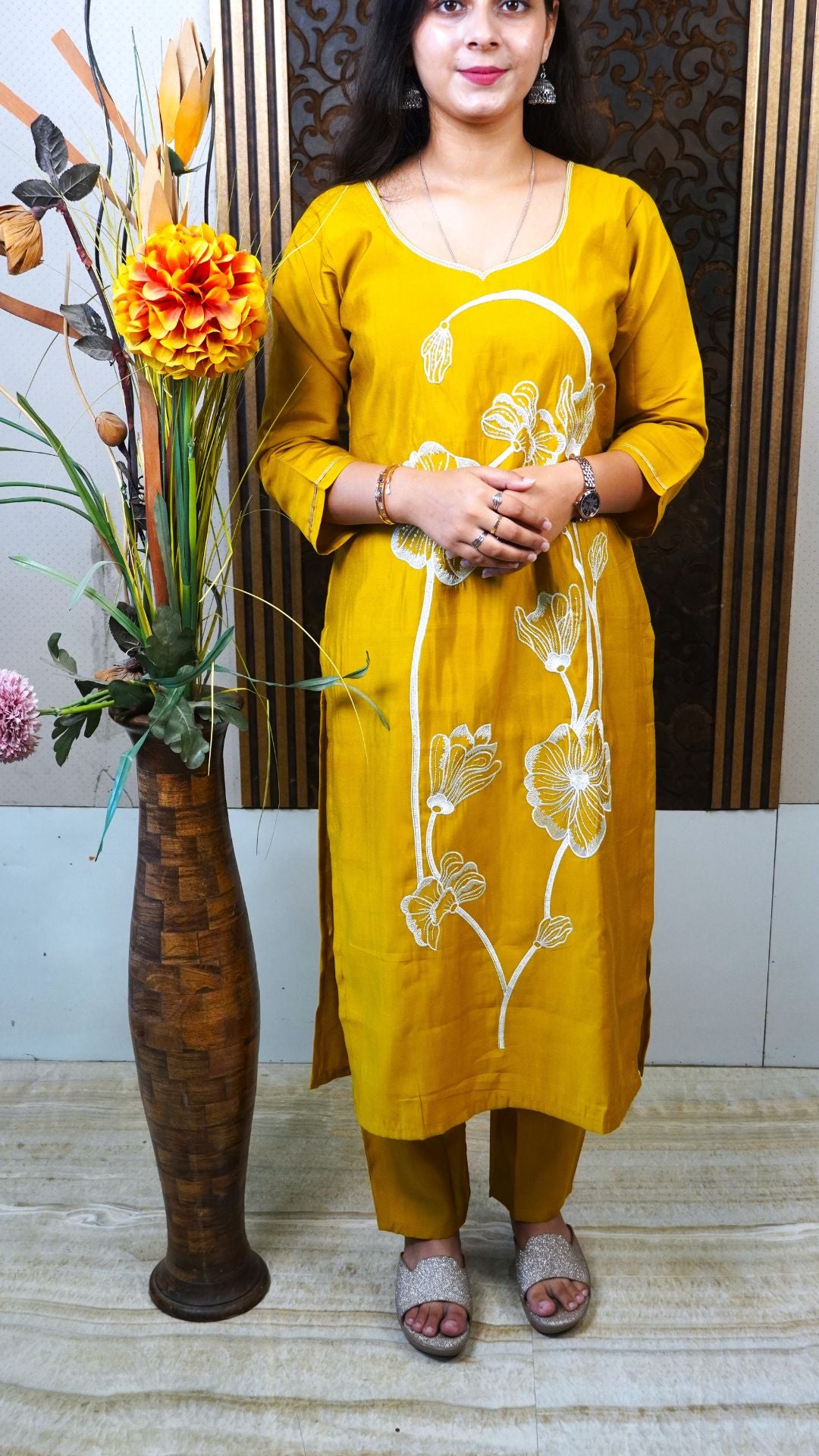 Mustard Heavy Silk Dupatta set – Radiant Elegance in Lush Silk
