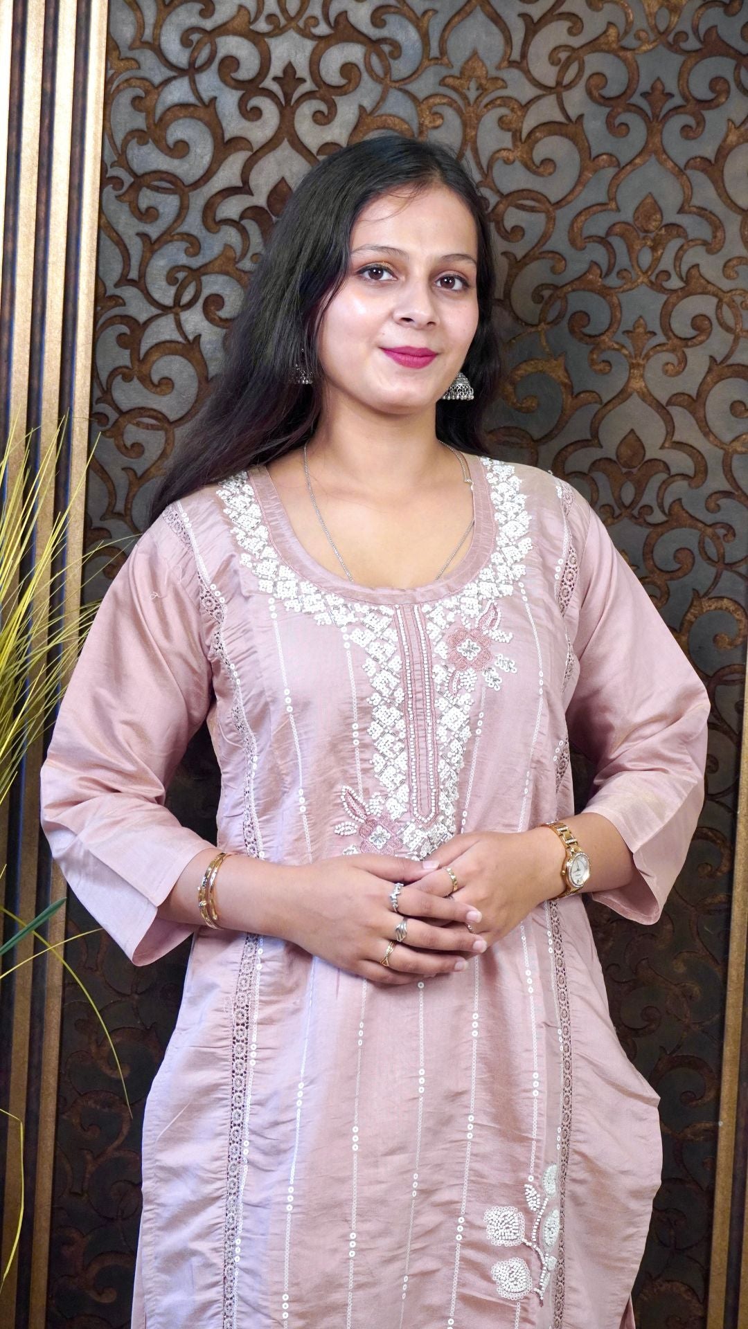 Beige Heavy Silk Dupatta Set – Luxurious & Elegant Ethnic Wear