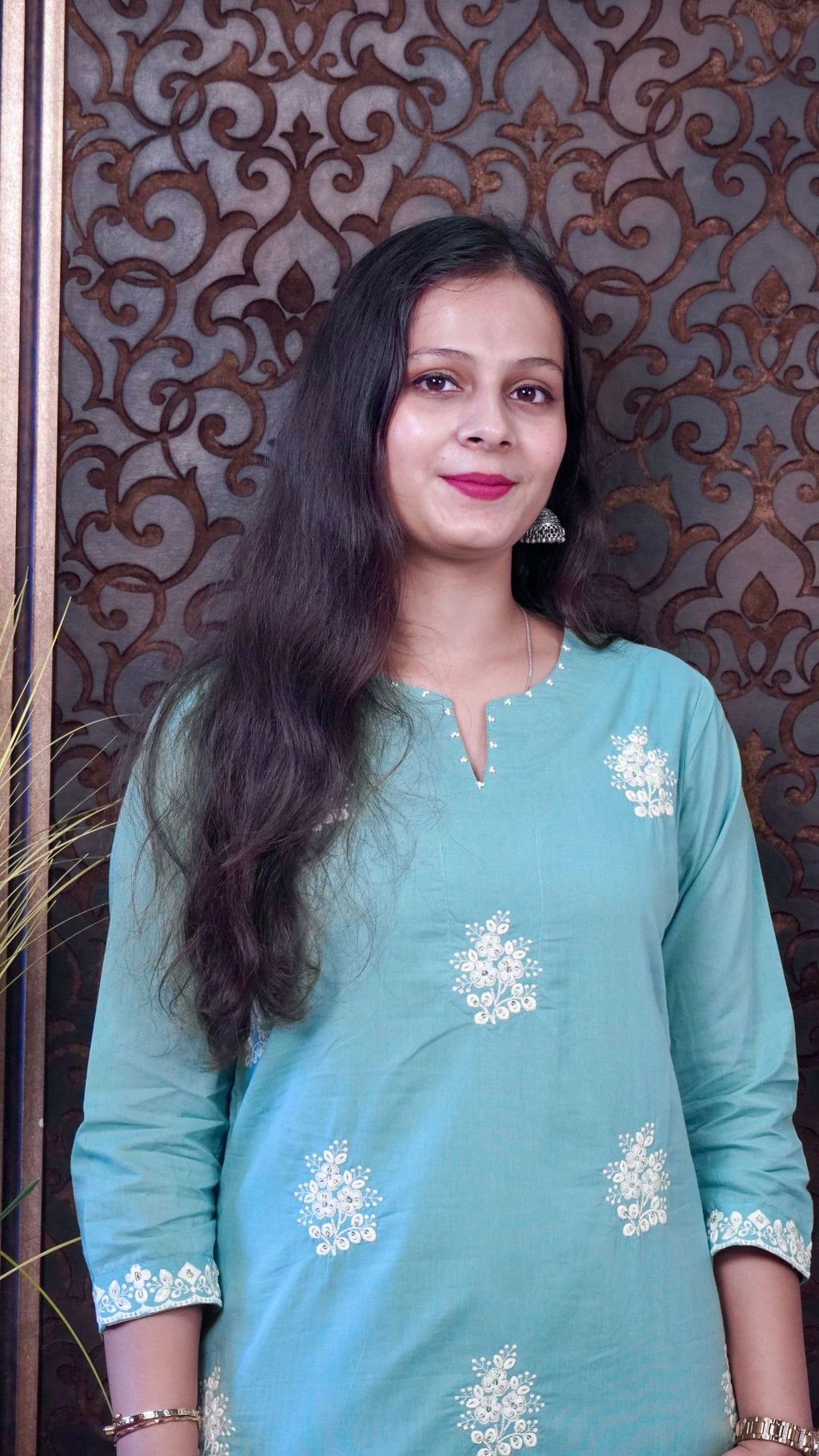 Sea Green Mal Cotton Heavy Embroidered Dupatta Set – Elegant Ethnic Accessory for Special Occasions