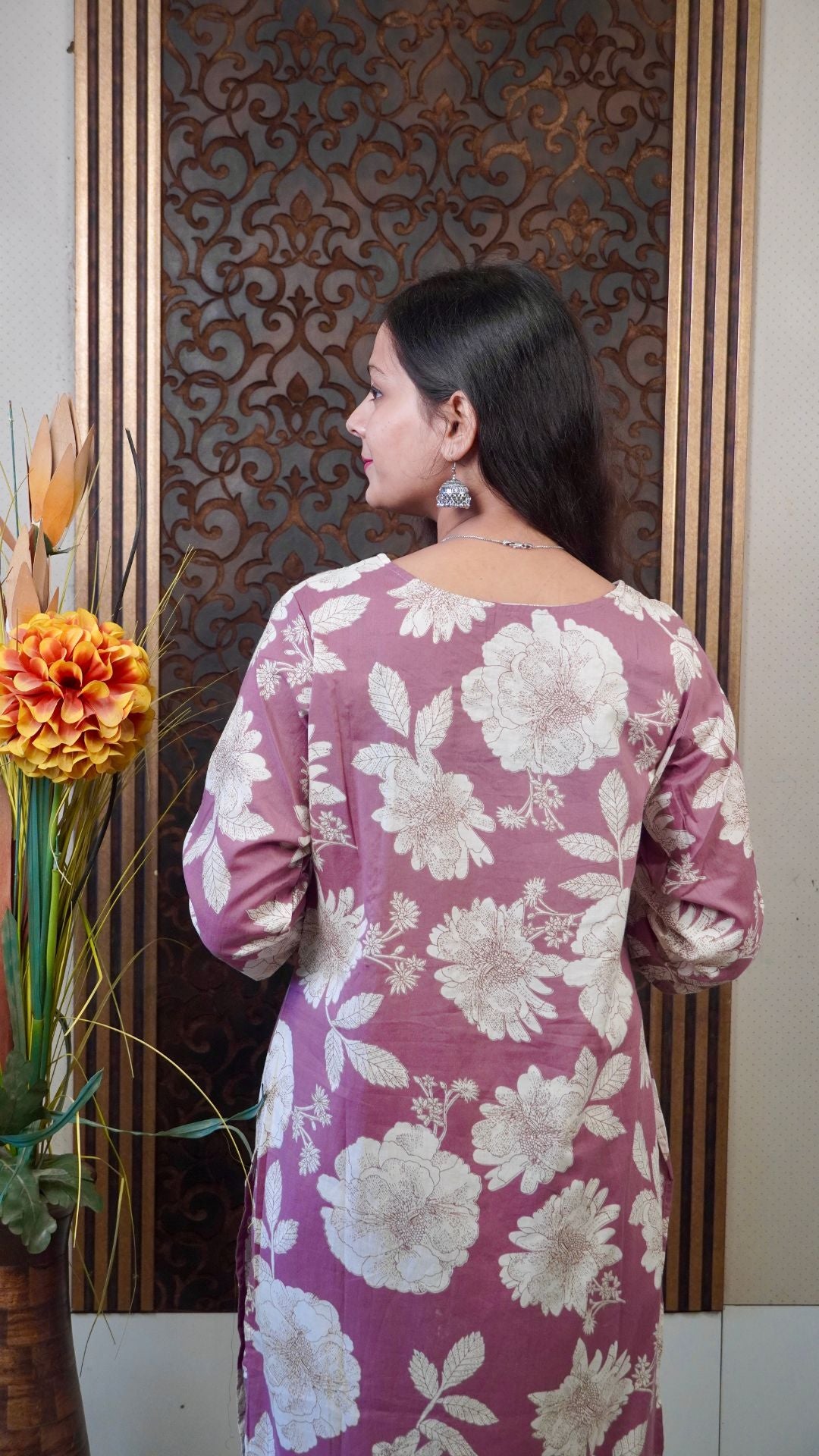 Mauve Printed Cotton Dupatta – Subtle Charm in Soft Cotton
